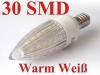 LED Leuchtmittel in Kerzenform mit 30 SMDs